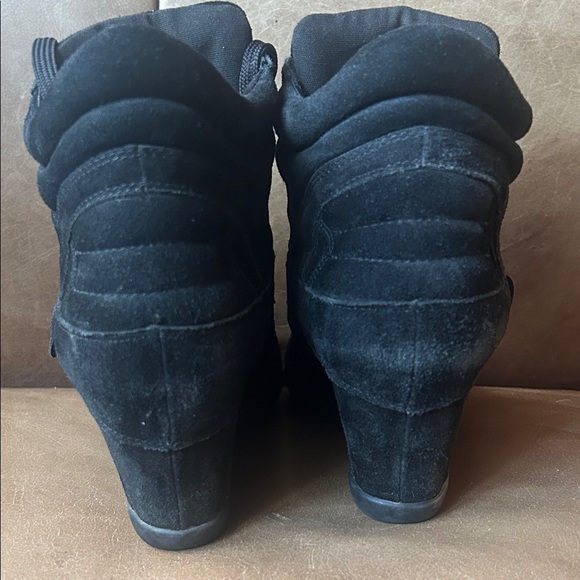 Ash Black Suede Wedge Boots - Picture 5 of 7